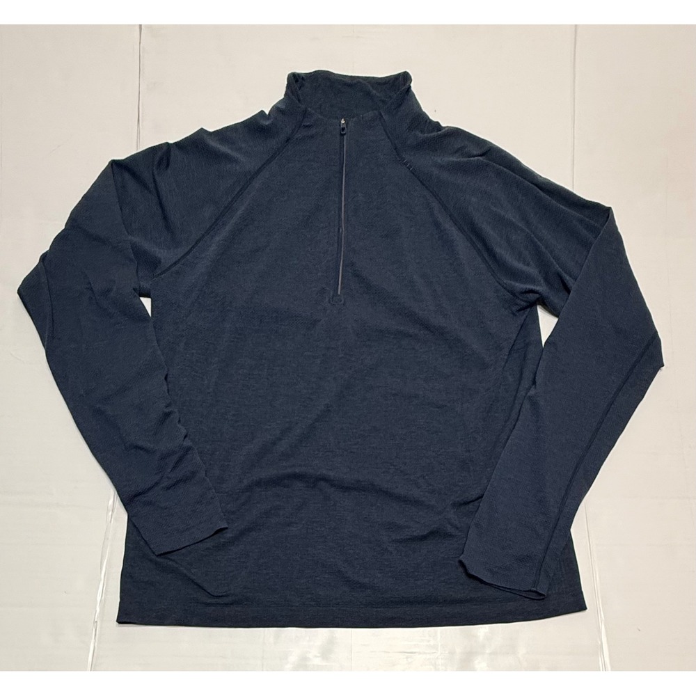 Lululemon Metal Vent Tech Half Zip 2.0 Navy Blue Heather Pullover Mens Size L